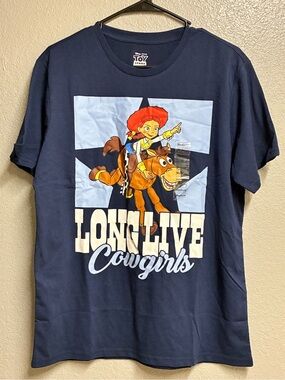 'Long Live Cowgirls' Navy Medium Graphic Tee